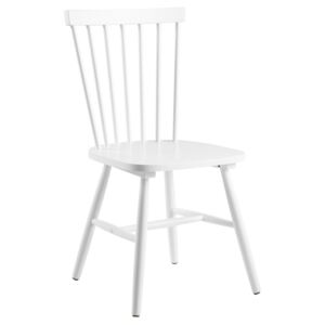 SCANDI Bílá dřevěná jídelní židle Wood