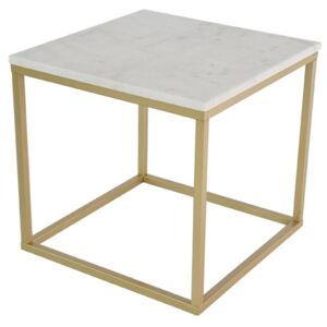 Bílý mramorový konferenční stolek RGE Accent se zlatou podnoží 53 cm