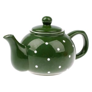 Keramická konvička na čaj Dots 1 l, zelená