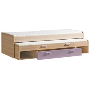 LIMO L16 výsuvná dětská postel 80 cm s úložným prostorem fialová