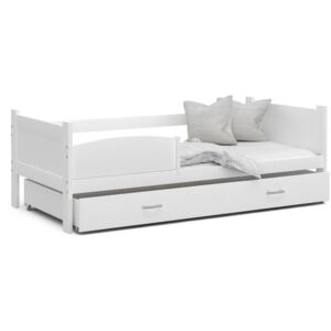 Dětská postel se šuplíkem TWISTER M - 190x80 cm - bílá