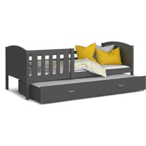 Dětská postel s přistýlkou TAMI R2 - 190x80 cm - šedá