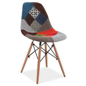 Židle SIMBA A, 85x46x41, buk/patchwork mix kolor