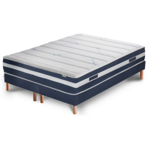 Tmavě modrá postel s matrací a dvojitým boxspringemStella Cadente Maison Venus Europe, 180 x 200 cm