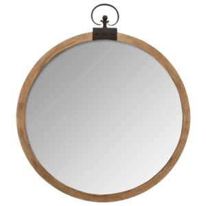 Ozdobné zrcadlo s dřevěným rámem, průměr 74 cm