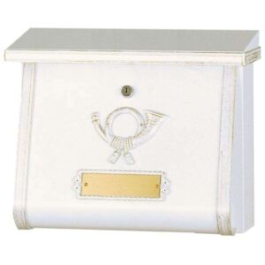 Umělecká poštovní schránka MULPI bílá-zlatá patina