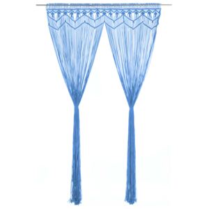 Macramé závěs modrý 140 x 240 cm bavlna