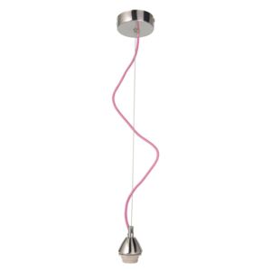 Závěsné světlo Silas s textilním kabelem, růžové