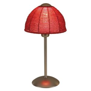 Stolní lampa Pearl s kulatým stínidlem červená