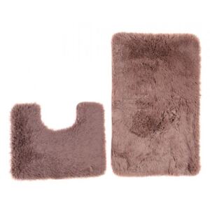 Sada koupelnových koberečků SILK ARTS -66 2PC hnědá - 50x80 cm