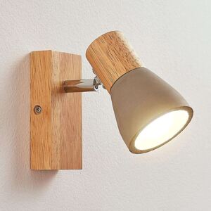 LED reflektor Filiz ze dřeva a betonu, 1bodový