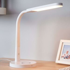 Bílá LED stolní lampa Maily, USB port