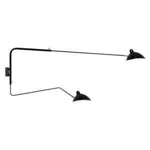 Lampa nástěnná RAVEN 2 wall kov/černá bílá/2 ramena