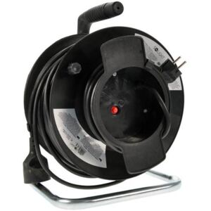 Solight prodlužovací přívod na bubnu, 1 zásuvka, 50m, černý kabel, 3x 1,5mm2 Solight PB12