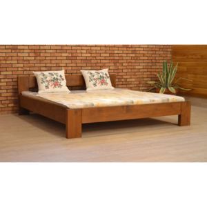 Dřevěná postel manželská, 140,160, 180 x 200 cm barva ořech, L6