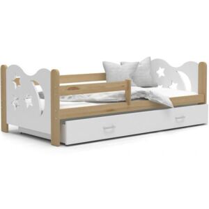DOBRESNY Moderní dětská postel MIKOLAJ Color 160x80 cm BOROVICE-BÍLÁ