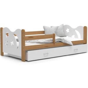 DOBRESNY Moderní dětská postel MIKOLAJ Color 160x80 cm OLŠE-BÍLÁ