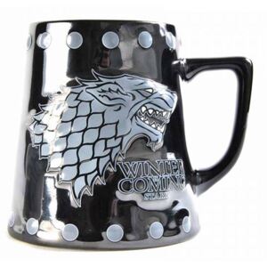 Keramický pivní korbel Game Of Thrones|Hra o trůny|Hra o trůny: Stark Stud Relief (objem 650 ml)