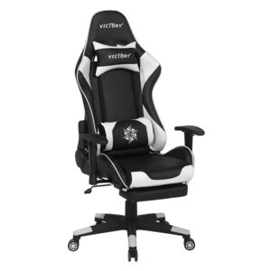 Kancelářská černo-bílá židle s nastavitelnou výškou VICTORY