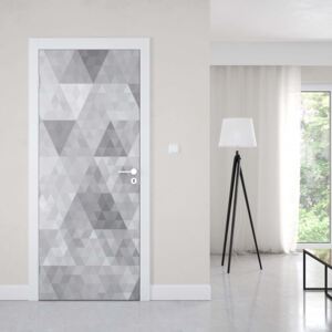 GLIX Fototapeta na dveře - Modern Geometric Triangles Pattern Grey | 91x211 cm