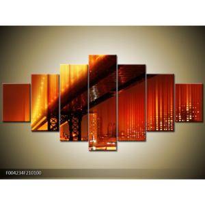 Oranžový obraz města a mostu (F004234F210100)