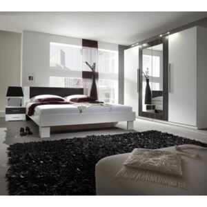 Ložnice Vera II, Barva: bílá / ořech černý, Rozměr postele: 160x200