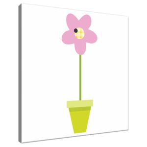 Obraz na plátně Růžový kvítek v květináči 30x30cm 4043A_1AI