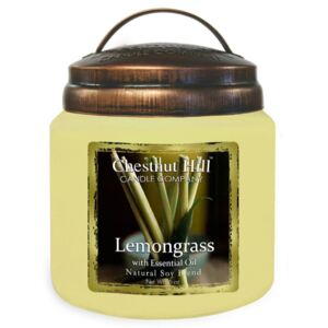 Chestnut Hill - vonná svíčka Lemongrass (Citronová tráva) 454g (Vonná svíčka ve skle s dvěma knoty a se svěží vůní citronové trávy.)