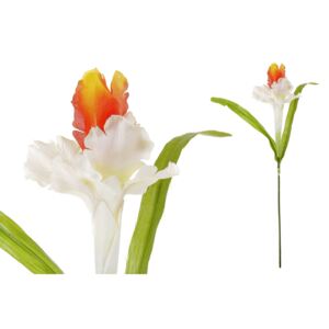 Autronic Květina umělá. Iris, barva bílo-oranžová KU4177-OR