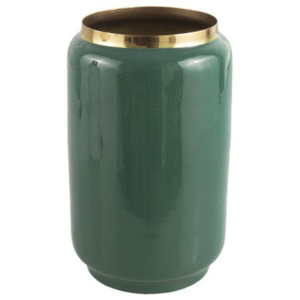 Zelená váza s detailem ve zlaté barvě PT LIVING Flare, výška 22 cm