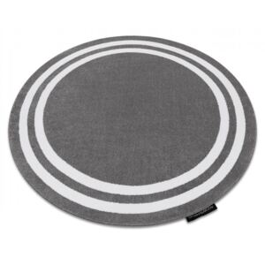Kulatý koberec HARRY stripes - šedý/bílý
