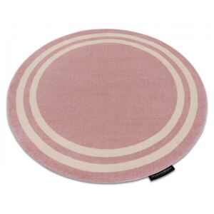 Kulatý koberec HARRY stripes - růžový/krémový