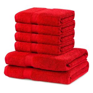 Sada froté ručníků a osušek MARINA červená 6 ks
