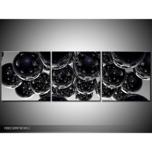 Abstraktní obraz - černé koule (F001309F9030CC)
