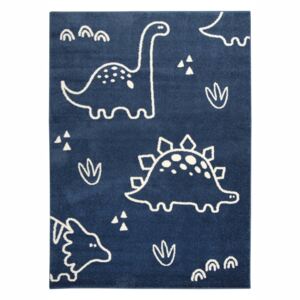 Dětský kusový koberec Emily Kids 5859A Dinosauři Modrý Rozměr: 80x150 cm