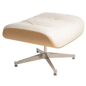 Podnožka Vip inspirovaná Lounge Chair bílá / stříbrná / přírodní