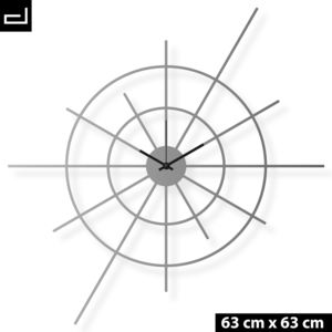 Velké nástěnné hodiny, ocel 63x63 cm: Superstar V | atelierDSGN, Výběr barev Matná nerezová ocel