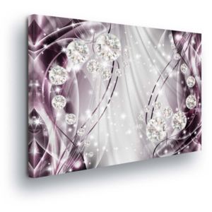 Obraz na plátně - Fialové Vlny s Diamanty 100x75 cm