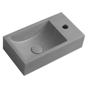SAPHO - CREST R betonové umyvadlo včetně výpusti, 40x22 cm, šedá žíhaná AR411