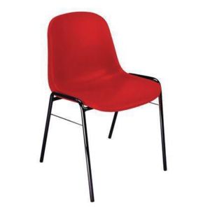 Plastová jídelní židle Manutan Chaise, červená