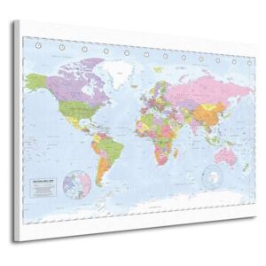 Obraz na plátně Politická mapa světa - Miller 90x120cm WDC96116