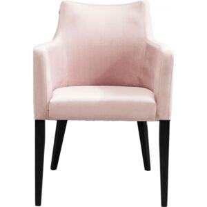 KARE DESIGN Růžová čalouněná židle s područkami Black Mode Velvet