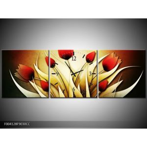 Obraz mnoha červených kreslených tulipánů (F004128F9030CC)