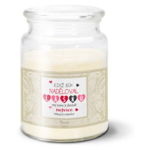 Svíčka velká SABLO - Když bůh naděloval lásku 500 g