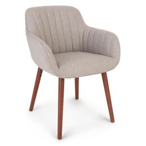 Besoa Iris, čalouněná židle, pěnová výplň, polyester, dřevěné nohy, šedý melír