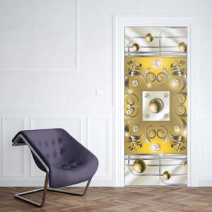 GLIX Fototapeta na dveře - Abstract Modern Design Yellow | 91x211 cm