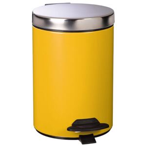 Odpadkový pedálový koš Rossignol Duo 91086, 3 L, ocelový, žlutý, RAL 1012