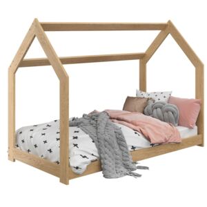 Dětská postel House 80x160 cm D2 + rošt, moření borovice, bez matrace