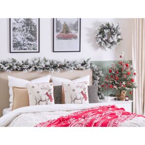 Sada 2 dekorativních polštářů s vánočním motivem 45 x 45 cm červeno bílá SVEN