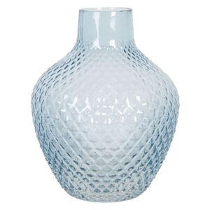 Modrá skleněná váza s úzkým hrdlem Rosamina – Ø 16*20 cm